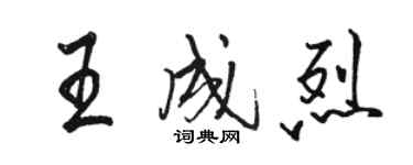 駱恆光王成烈行書個性簽名怎么寫