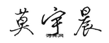 駱恆光莫宇晨行書個性簽名怎么寫