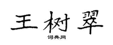 袁強王樹翠楷書個性簽名怎么寫