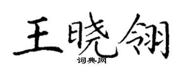 丁謙王曉翎楷書個性簽名怎么寫