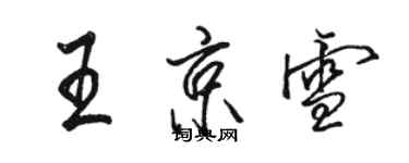 駱恆光王京雪行書個性簽名怎么寫