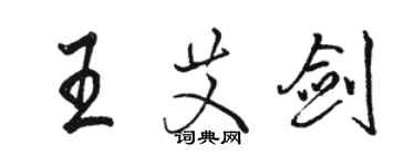 駱恆光王艾劍行書個性簽名怎么寫