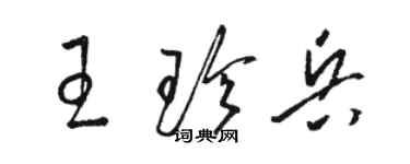 駱恆光王珍兵草書個性簽名怎么寫