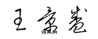 駱恆光王景盛草書個性簽名怎么寫