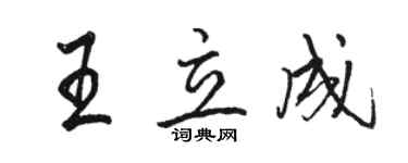 駱恆光王立成行書個性簽名怎么寫