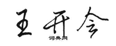 駱恆光王開會行書個性簽名怎么寫