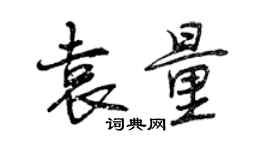 曾慶福袁量行書個性簽名怎么寫