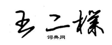 朱錫榮王二朴草書個性簽名怎么寫