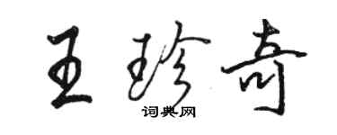 駱恆光王珍奇行書個性簽名怎么寫