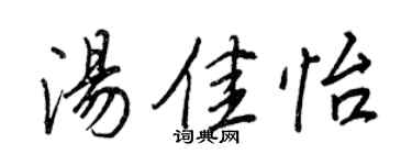 王正良湯佳怡行書個性簽名怎么寫