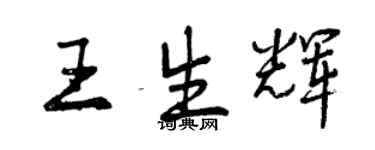 曾慶福王生輝行書個性簽名怎么寫