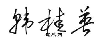 駱恆光韓桂英草書個性簽名怎么寫