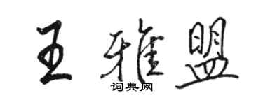 駱恆光王雅盟行書個性簽名怎么寫