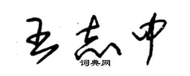朱錫榮王志中草書個性簽名怎么寫