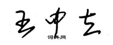 朱錫榮王中立草書個性簽名怎么寫