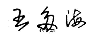 朱錫榮王多海草書個性簽名怎么寫