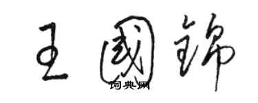 駱恆光王國錦草書個性簽名怎么寫