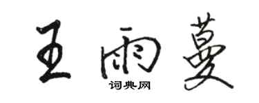 駱恆光王雨蔓行書個性簽名怎么寫