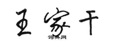 駱恆光王家乾行書個性簽名怎么寫