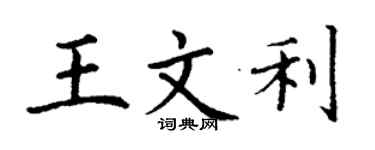 丁謙王文利楷書個性簽名怎么寫