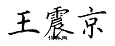 丁謙王震京楷書個性簽名怎么寫