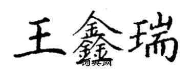 丁謙王鑫瑞楷書個性簽名怎么寫