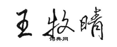 駱恆光王牧晴行書個性簽名怎么寫