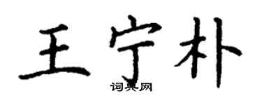 丁謙王寧朴楷書個性簽名怎么寫