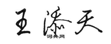 駱恆光王添天行書個性簽名怎么寫