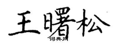 丁謙王曙松楷書個性簽名怎么寫