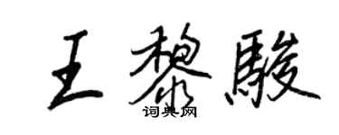 王正良王黎駿行書個性簽名怎么寫