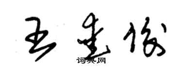 朱錫榮王愛俊草書個性簽名怎么寫