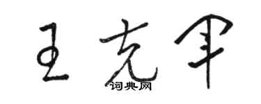 駱恆光王克軍草書個性簽名怎么寫