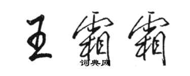 駱恆光王霜霜行書個性簽名怎么寫
