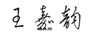 駱恆光王嘉韻草書個性簽名怎么寫