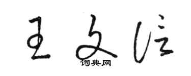 駱恆光王文信草書個性簽名怎么寫