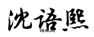 胡問遂沈語熙行書個性簽名怎么寫