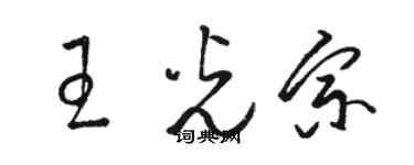 駱恆光王光宗草書個性簽名怎么寫