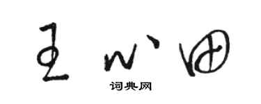 駱恆光王心田草書個性簽名怎么寫