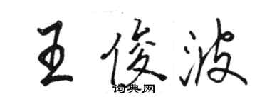 駱恆光王俊波行書個性簽名怎么寫