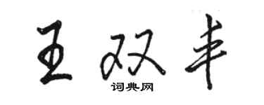 駱恆光王雙豐行書個性簽名怎么寫