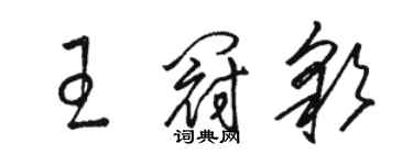 駱恆光王冠彩草書個性簽名怎么寫