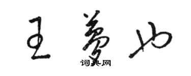 駱恆光王夢也草書個性簽名怎么寫