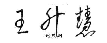 駱恆光王升慧草書個性簽名怎么寫