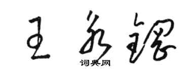 駱恆光王永鋼草書個性簽名怎么寫
