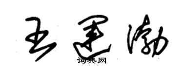 朱錫榮王運渤草書個性簽名怎么寫