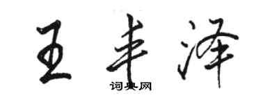 駱恆光王豐澤行書個性簽名怎么寫