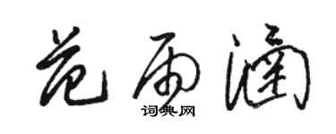 駱恆光范雨涵草書個性簽名怎么寫