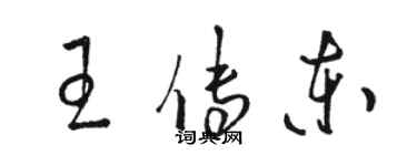 駱恆光王傳東草書個性簽名怎么寫