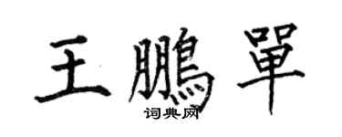 何伯昌王鵬單楷書個性簽名怎么寫